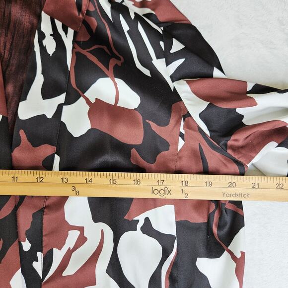 Chico’s Reversible Open Front Cardigan Duster Jacket Size 2 Large Abstract Satin - Picture 14 of 16